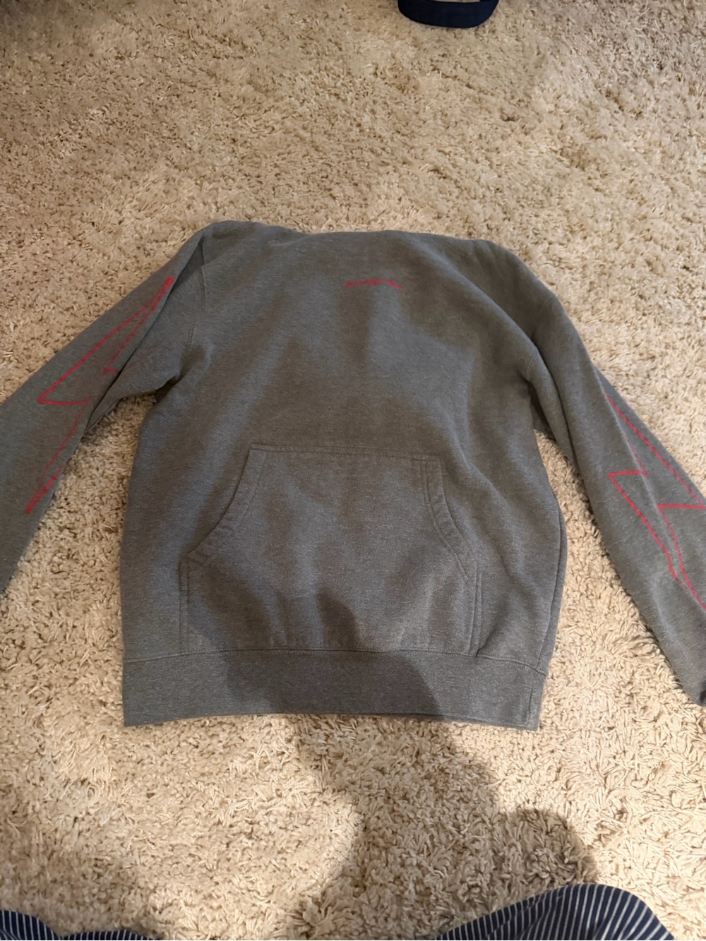 Shadow Hill Gray Crewneck Sweatshirt with Pink Sleeve Accents